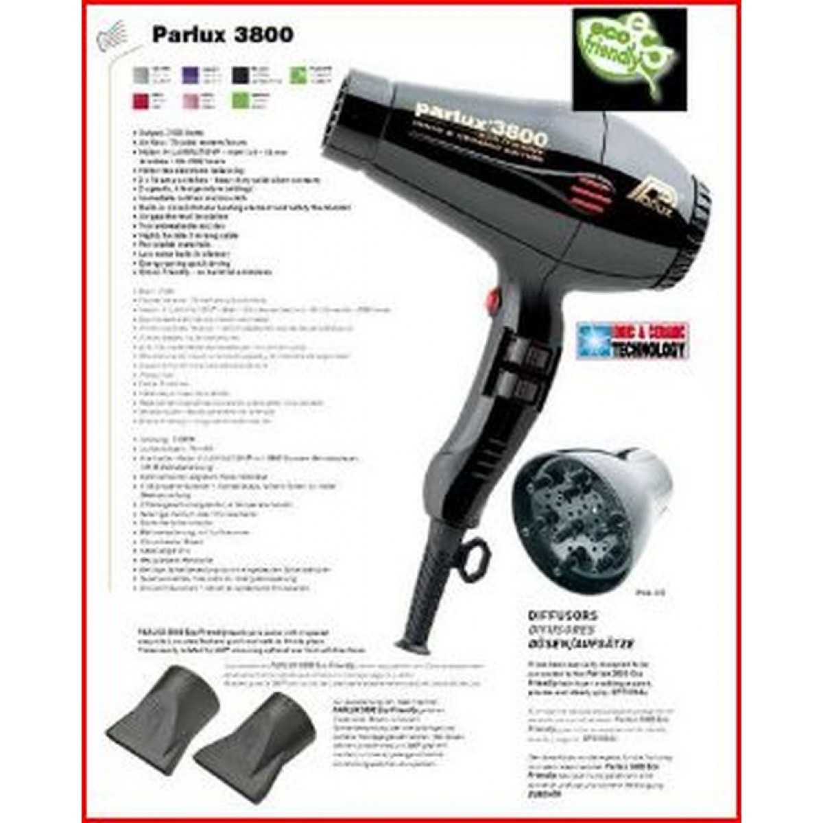 Πιστολάκι Κομμωτηρίου Parlux 3800 - 2100w Πιστολάκια Κομμωτηρίου