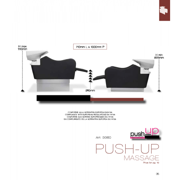 Λουτήρας Κομμωτηρίου Push up Relax Vezzosi