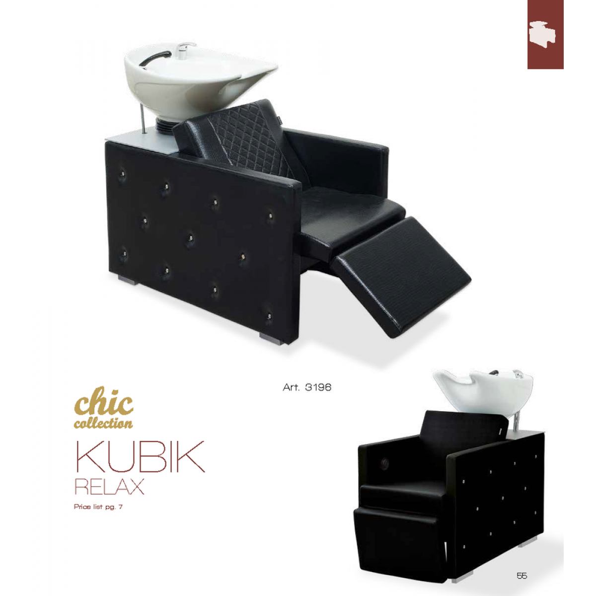 Λουτήρας Κομμωτηρίου Chic Kubik Relax Vezzosi ART 3196