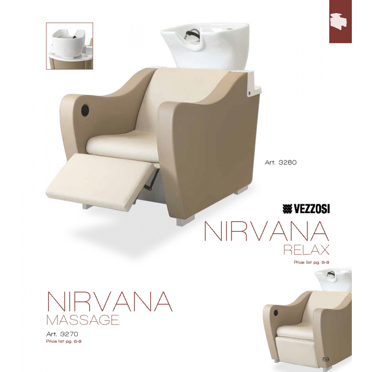 Λουτήρας Κομμωτηρίου Nirvana Relax Vezzosi