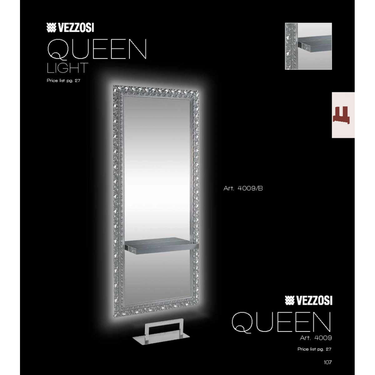 Τουαλέτα Κομμωτηρίου Queen Light Vezzosi