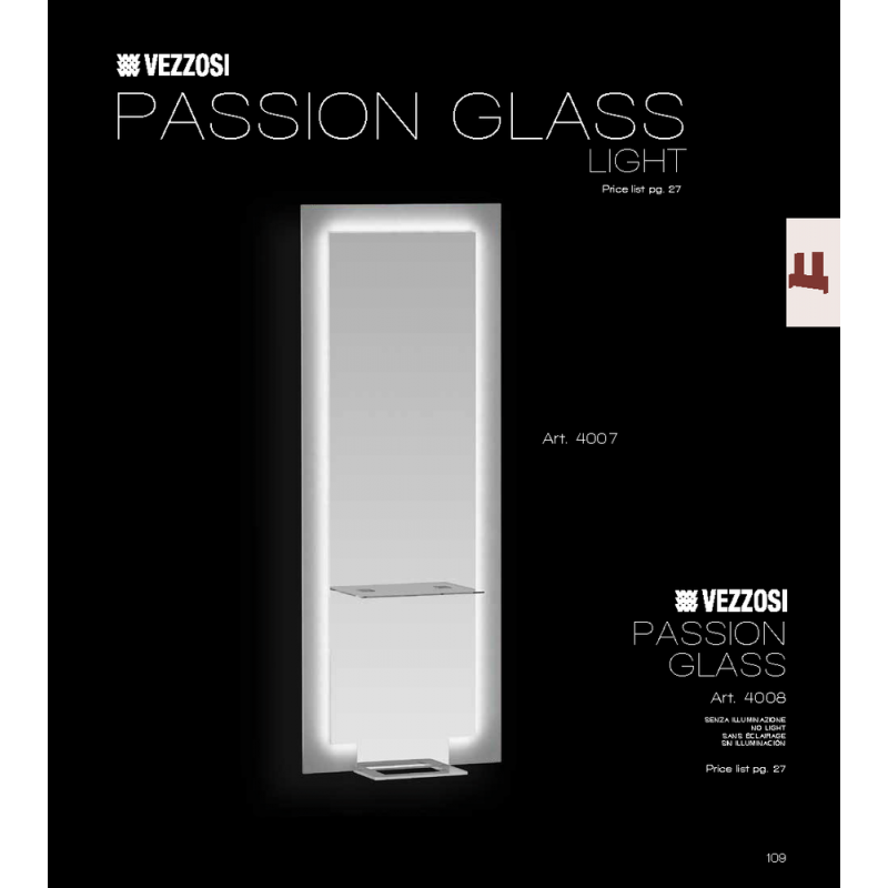 Τουαλέτα Κομμωτηρίου Passion Glass Light Vezzosi