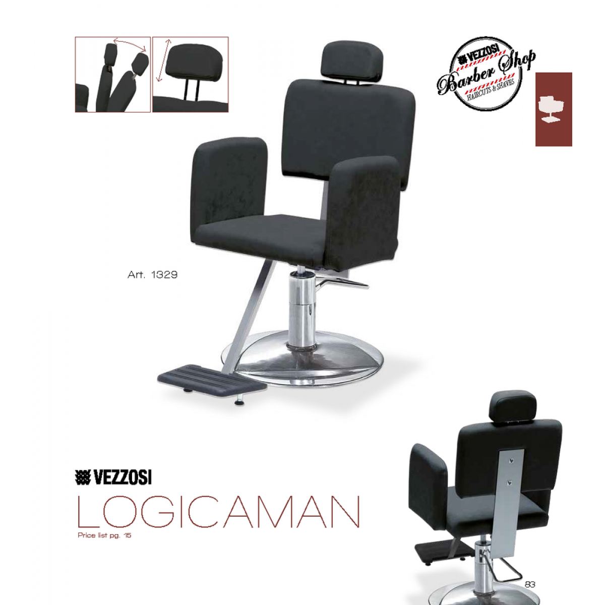 Καρέκλα Κουρείου Logicaman Vezzosi