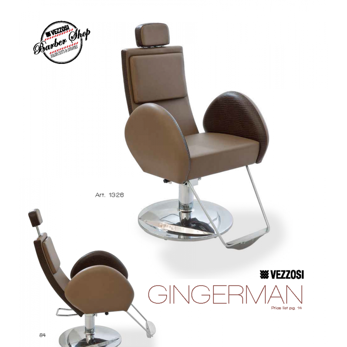 Καρέκλα Κουρείου Gingerman Vezzosi