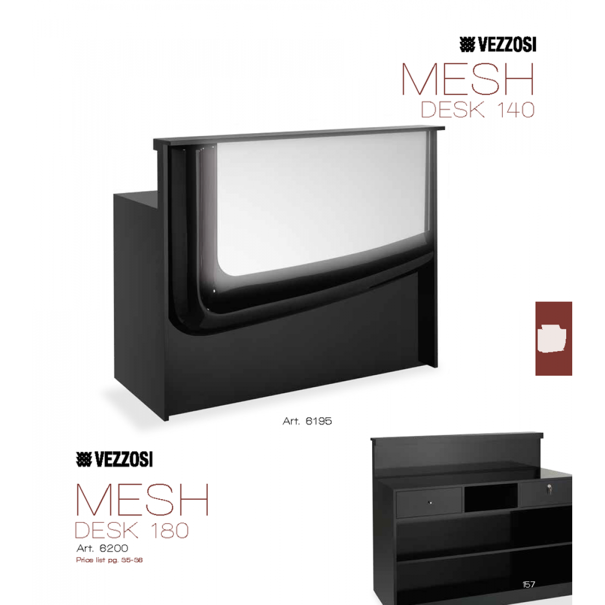 Ταμείο Κομμωτηρίου Mesh Desk 140 Vezzosi