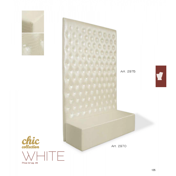 Καναπές Κομμωτηρίου Chic White Vezzosi