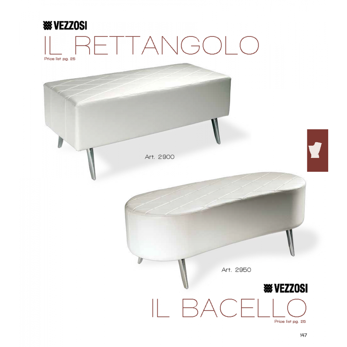 Καναπές Κομμωτηρίου Rettangolo & Bacello Vezzosi