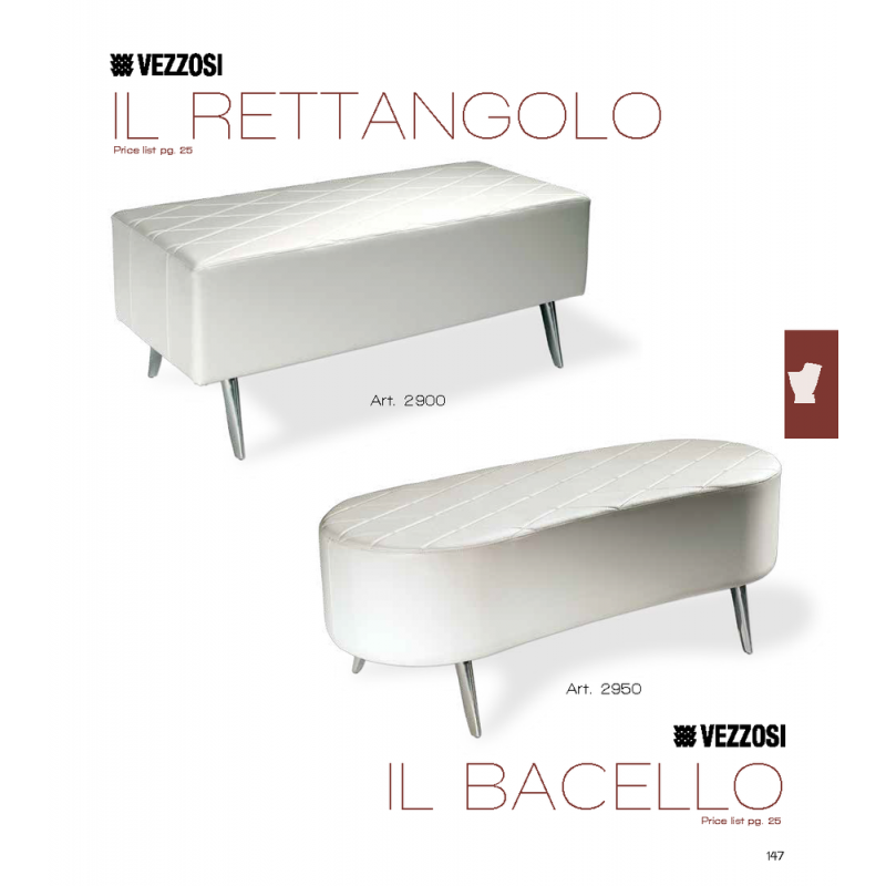 Καναπές Κομμωτηρίου Rettangolo & Bacello Vezzosi