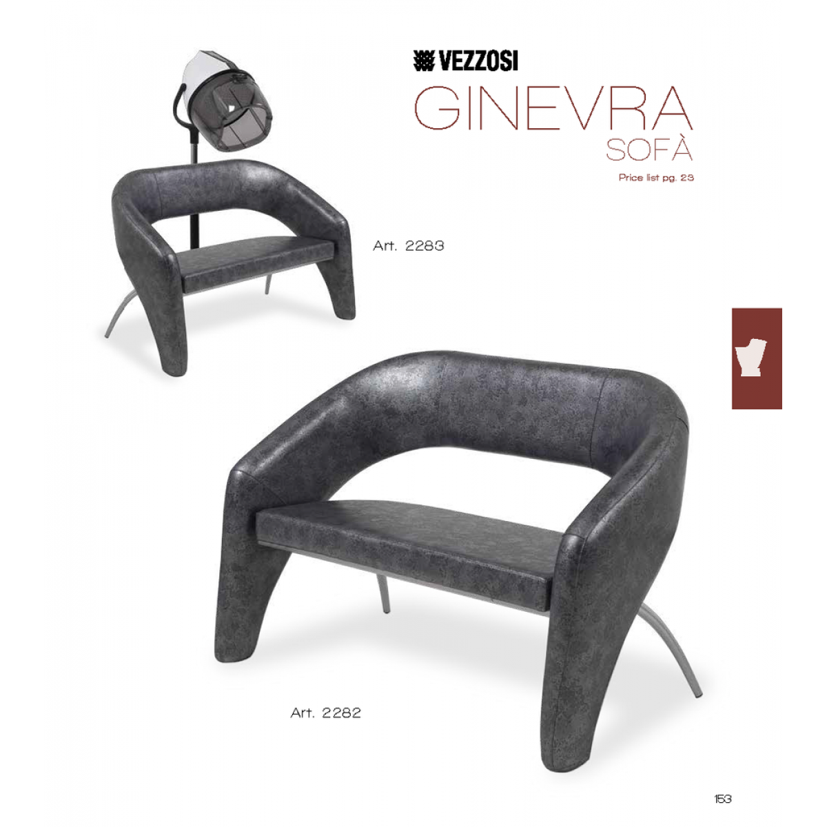 Καναπές Κομμωτηρίου Ginevra Sofa Vezzosi