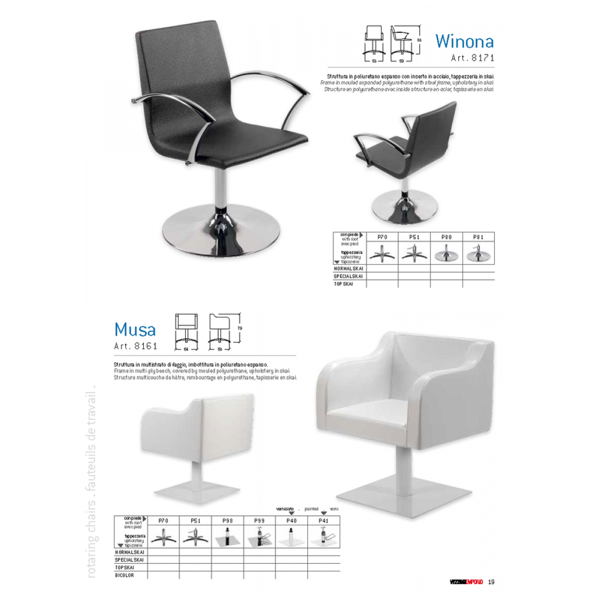 Καρέκλα Κομμωτηρίου Winona & Musa Vezzosi