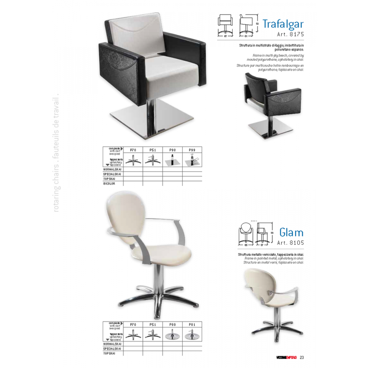 Καρέκλα Κομμωτηρίου Trafalgar & Glam Vezzosi