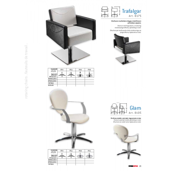 Καρέκλα Κομμωτηρίου Trafalgar & Glam Vezzosi