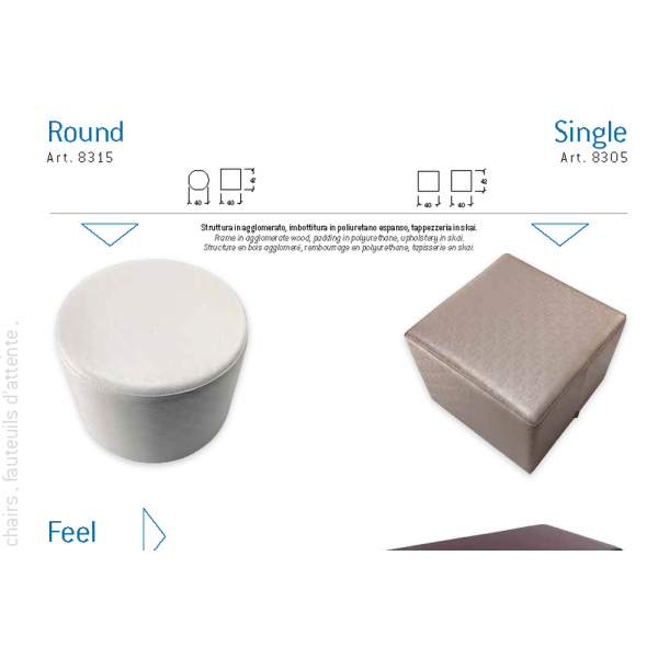 Καναπές Κομμωτηρίου Round & Single Vezzosi